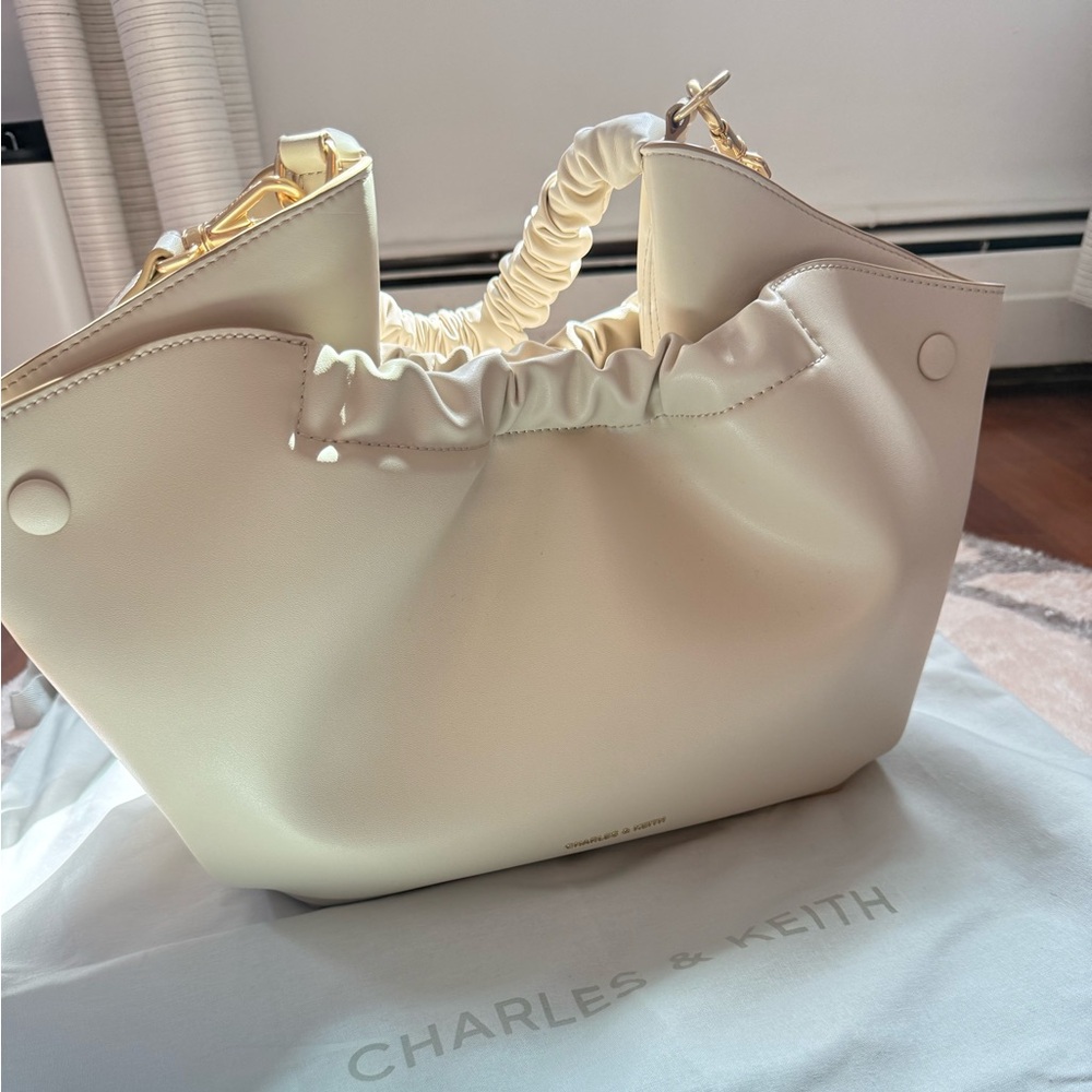 Charles & Keith Elegant Cream Shoulder Bag